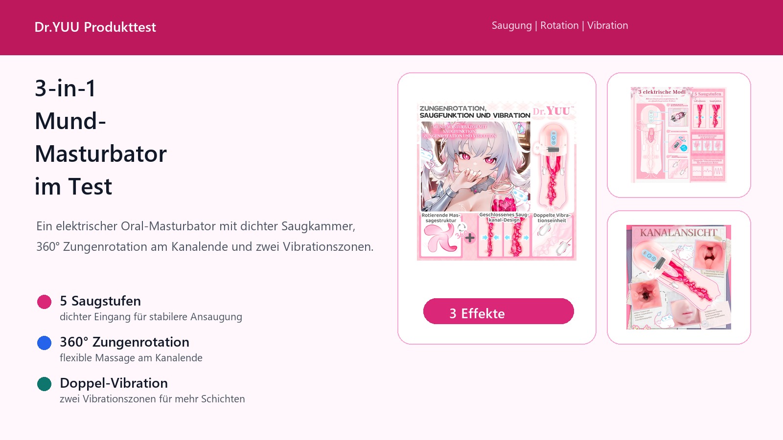 Dr.YUU 3-in-1 Mund-Masturbator mit Saugung und Rotation im Test