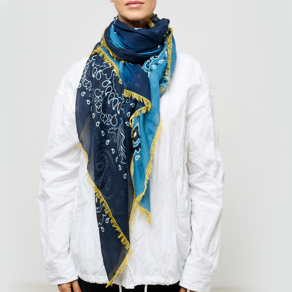 Destin - Foulard Cot Degradè - Marine