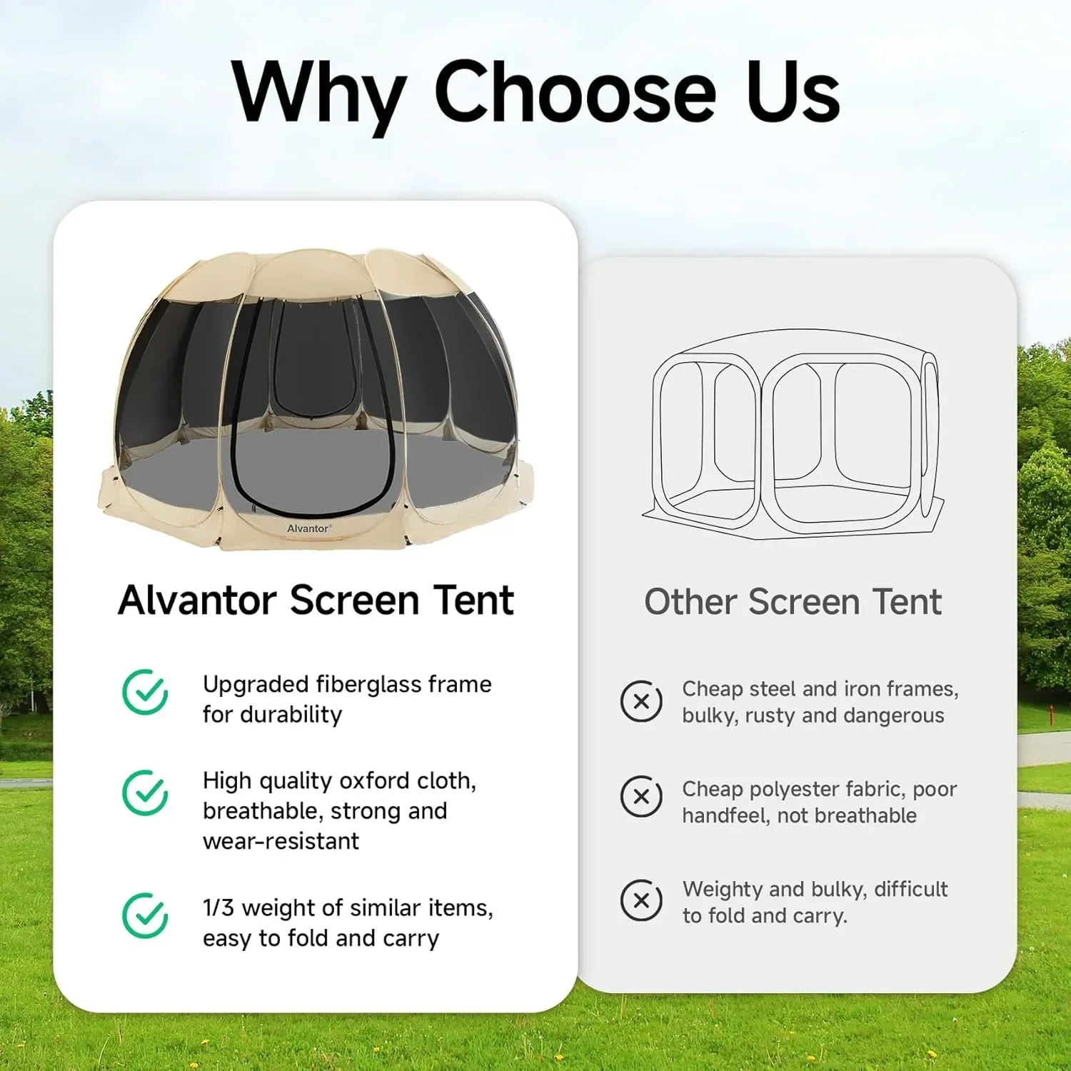 Screen gazebo sleeps 6-10-15 people Igloo-style canopy tent mosquito net on the sides Perfect