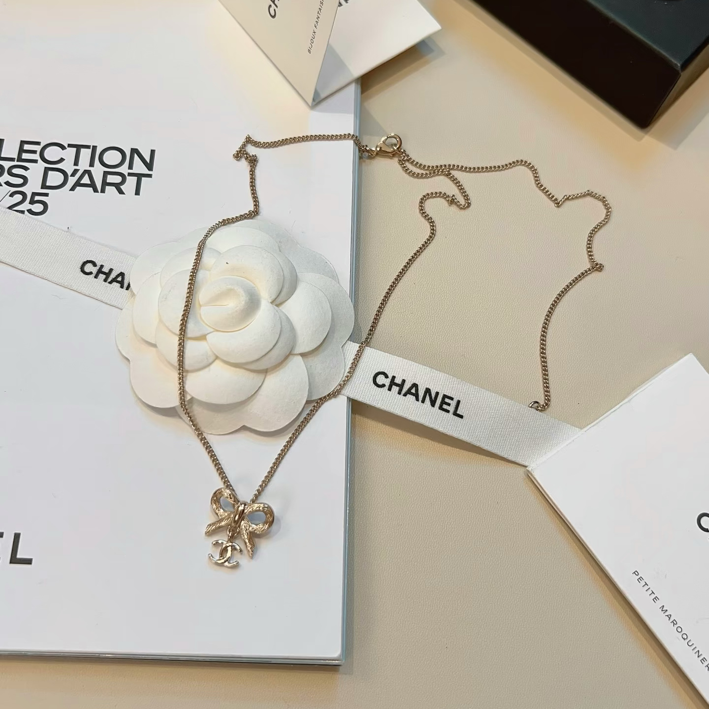 Chanel Simple Bowknot CC Pendant Necklace Minimalist - Original Replica Club