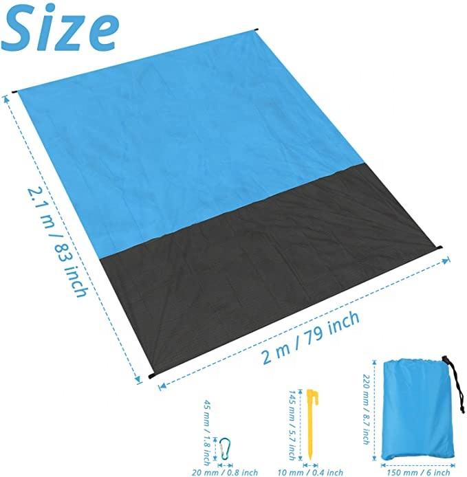 Waterproof Pocket Beach Blanket Easily Fits Into Small Bag Water Resistant Outdoor Beach Mat