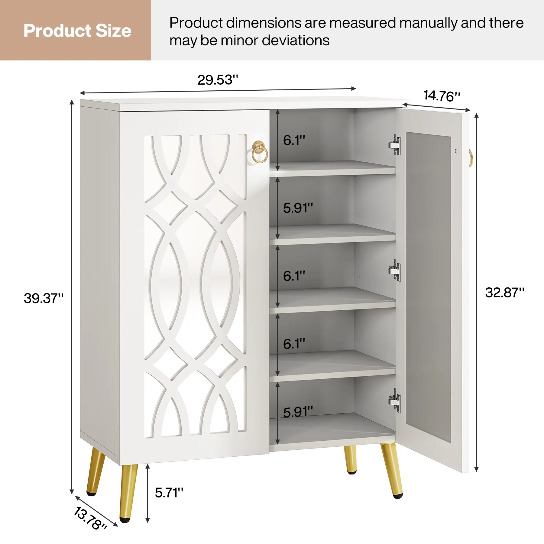 Tribesigns Large Wooden Freestanding 25-Pair Shoe Rack Closet Storage Cabinet for Entryway, Bedroom - Image 2
