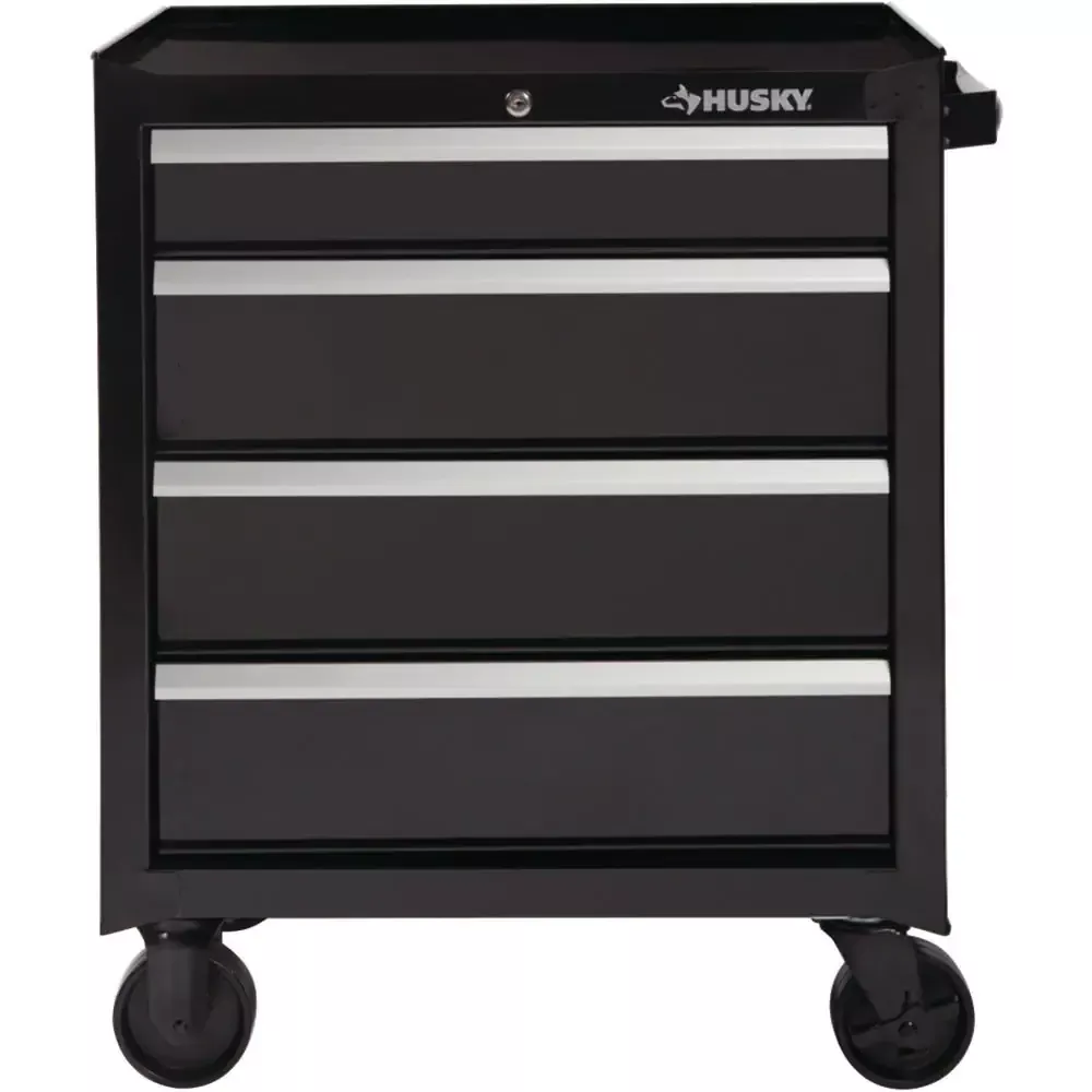 26 IN. W 4-DRAWER ROLLING CABINET TOOL BOX CHEST IN GLOSS BLACK