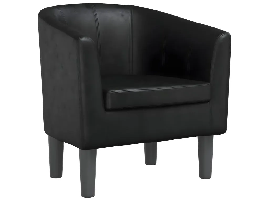 Sillón convertible en piel sintética negra