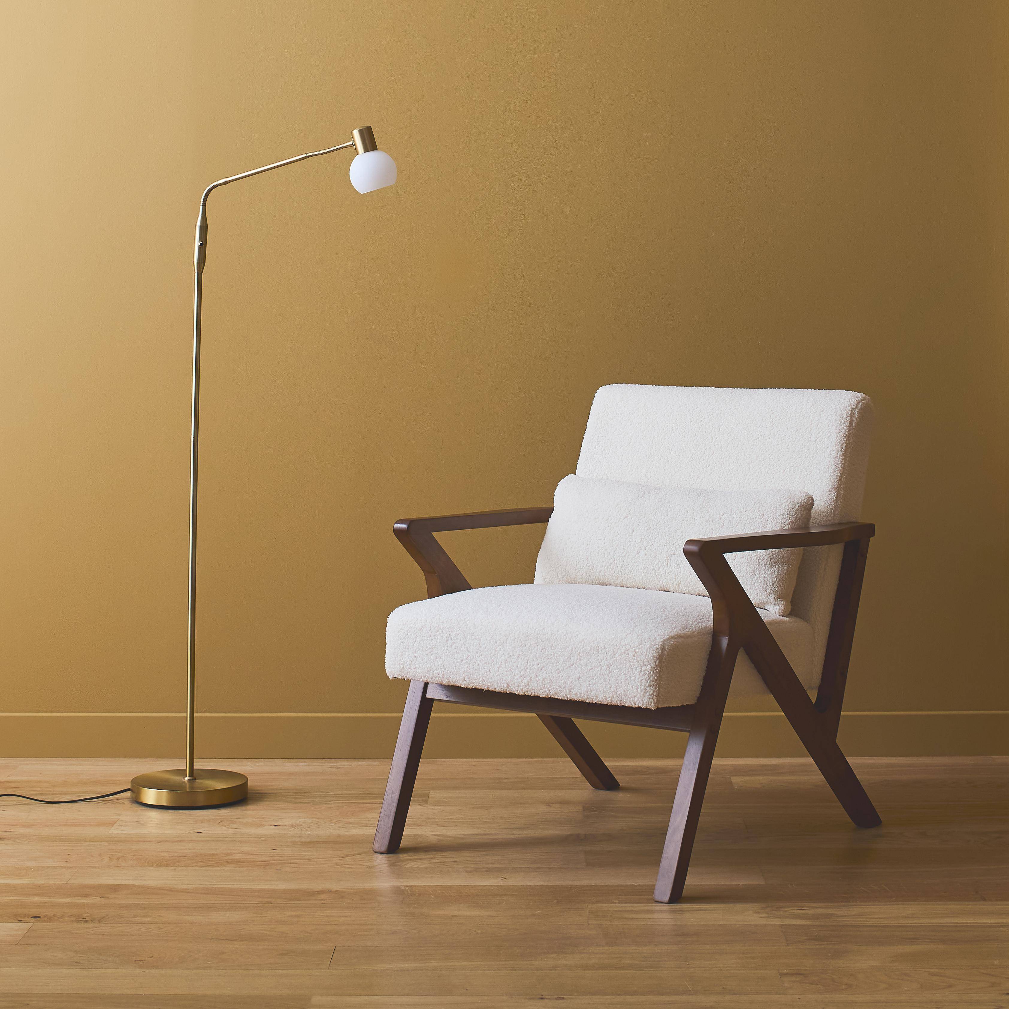 Antoine borreguito - Sillón escandinavo de madera de hevea y borreguito