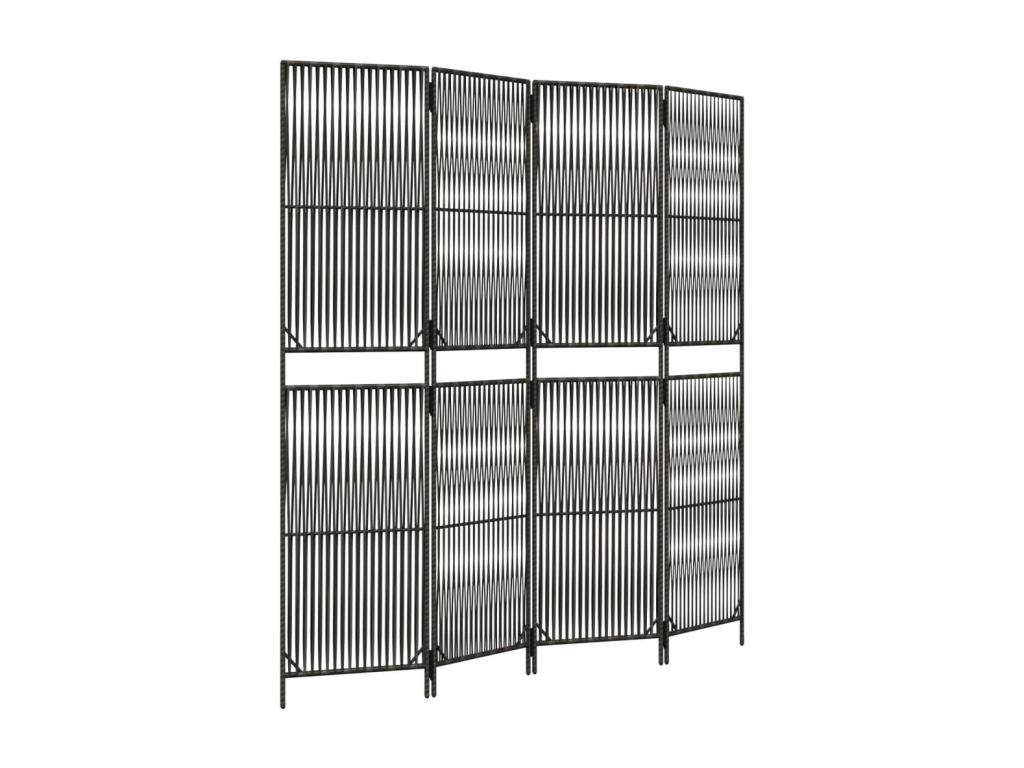 Tabique de resina tejida gris de 4 paneles
