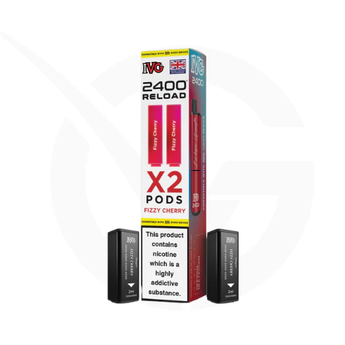 Fizzy Cherry 2-in-1 Prefilled Pods By IVG 2400 Reload Fizzy Cherry 2-in-1 Prefilled Pods By IVG 2400 Reload