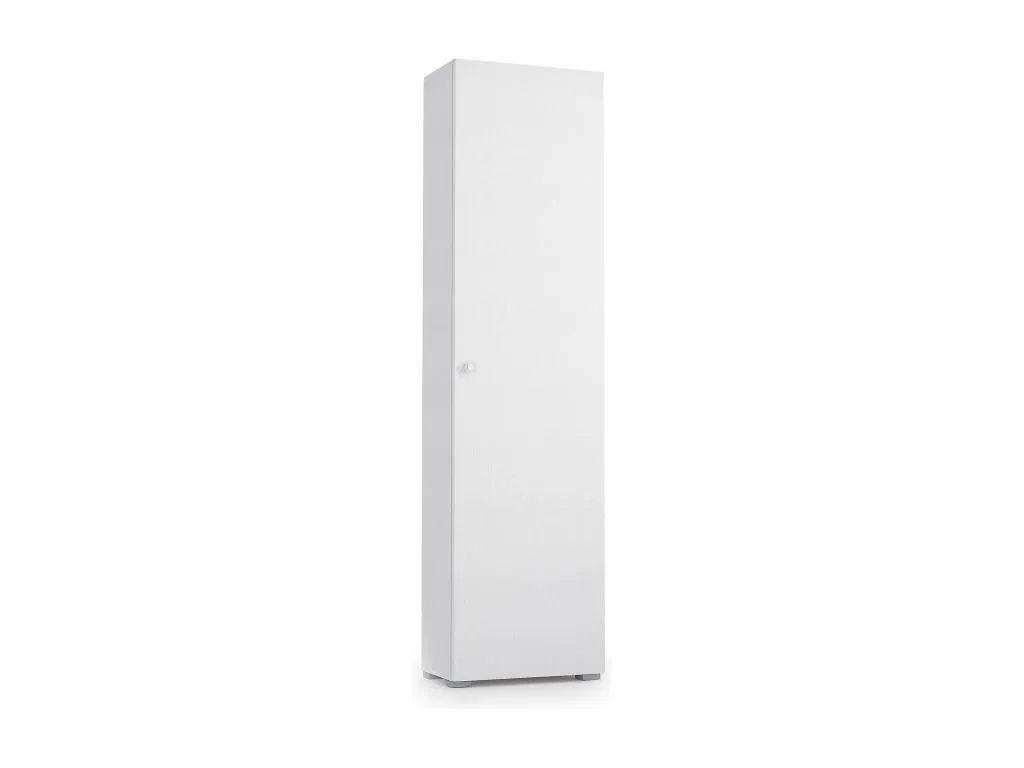 Armario multiusos Homepleno Mueble lineal con 1 puerta y 7 baldas Columna de entrada o baño zapatero moderno Made in Italy 50x30h182 38568nyej