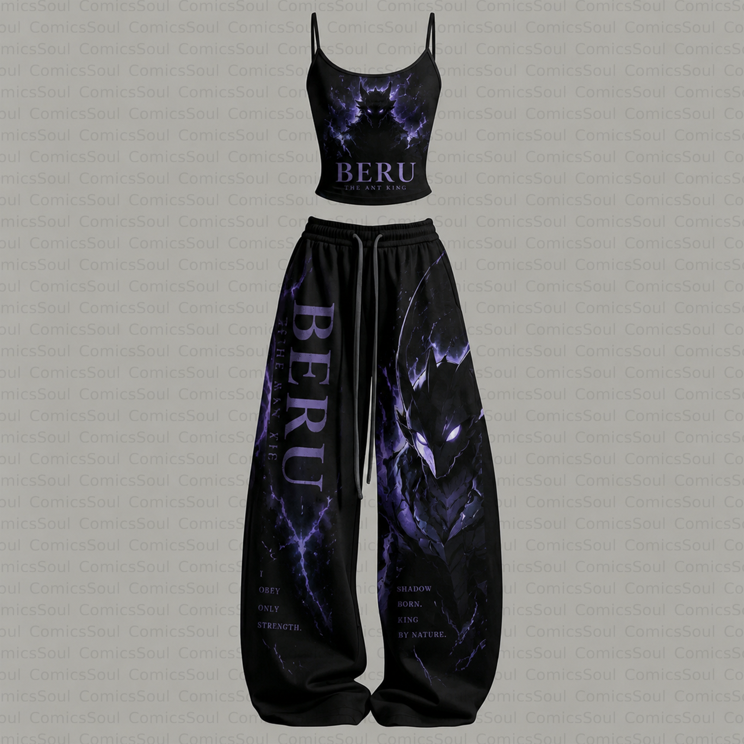 Solo Leveling Top & Elasticated Trousers Two-Piece Set TeeThreads Sustain the Scene with Custom Apparel