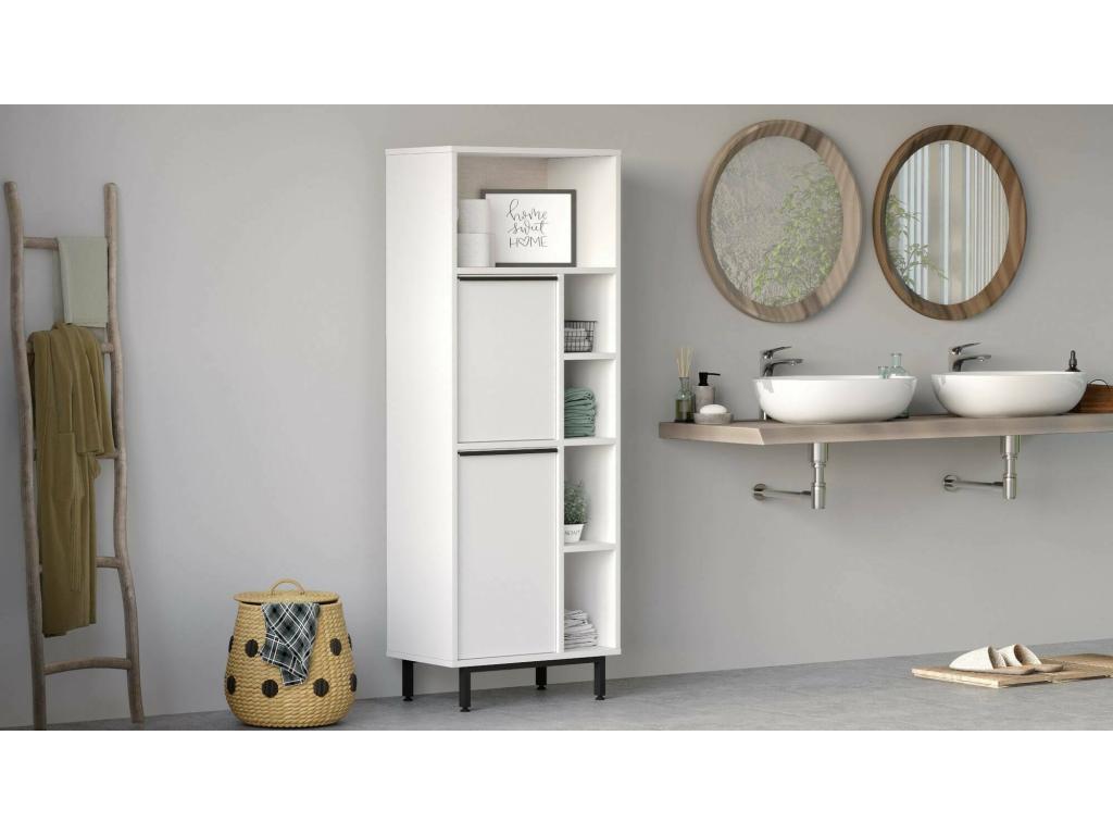 Armario de columna Cozovis - Mueble alto para baño o cocina - Armario alto multifuncional - Gabinete multiusos - 160x36 h45 cm - Blanco