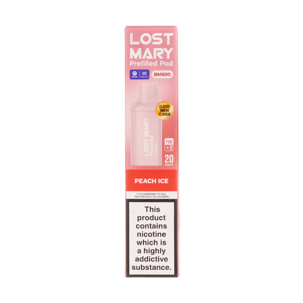 Peach Ice BM600 Prefilled Pods by Lost Mary