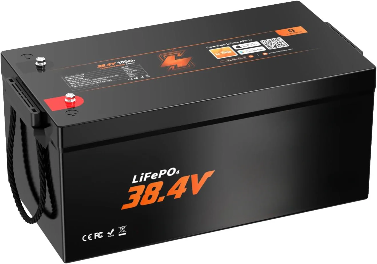 36V 100Ah OBM Bluetooth Low-Temp Protection LiFePO4 Battery, Built-in 100A BMS, Deep Cycle Lithium Iron Phosphate Battery Perfect for Trolling Motors, Yachts, Marine, Boats, RV, Home
