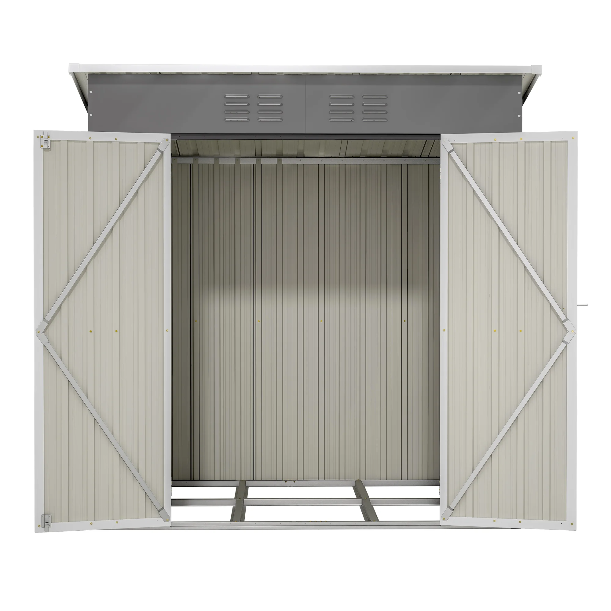 6 x 4 ft Outdoor Storage Shed with Floor Frame, Storage Sheds for Outside with Lockable Door, All Weather Garden Tool Shed with Air Vent for House Backyard Patio Lawn, Black - Image 20