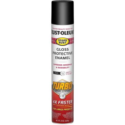 Rust-Oleum 334128-6pk Stops Rust Turbo Spray Paint 6 Pack Gloss Black