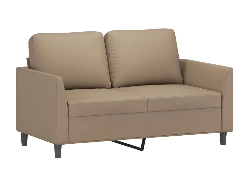 Sofá de 2 plazas de cuero sintético color capuchino 120 cm