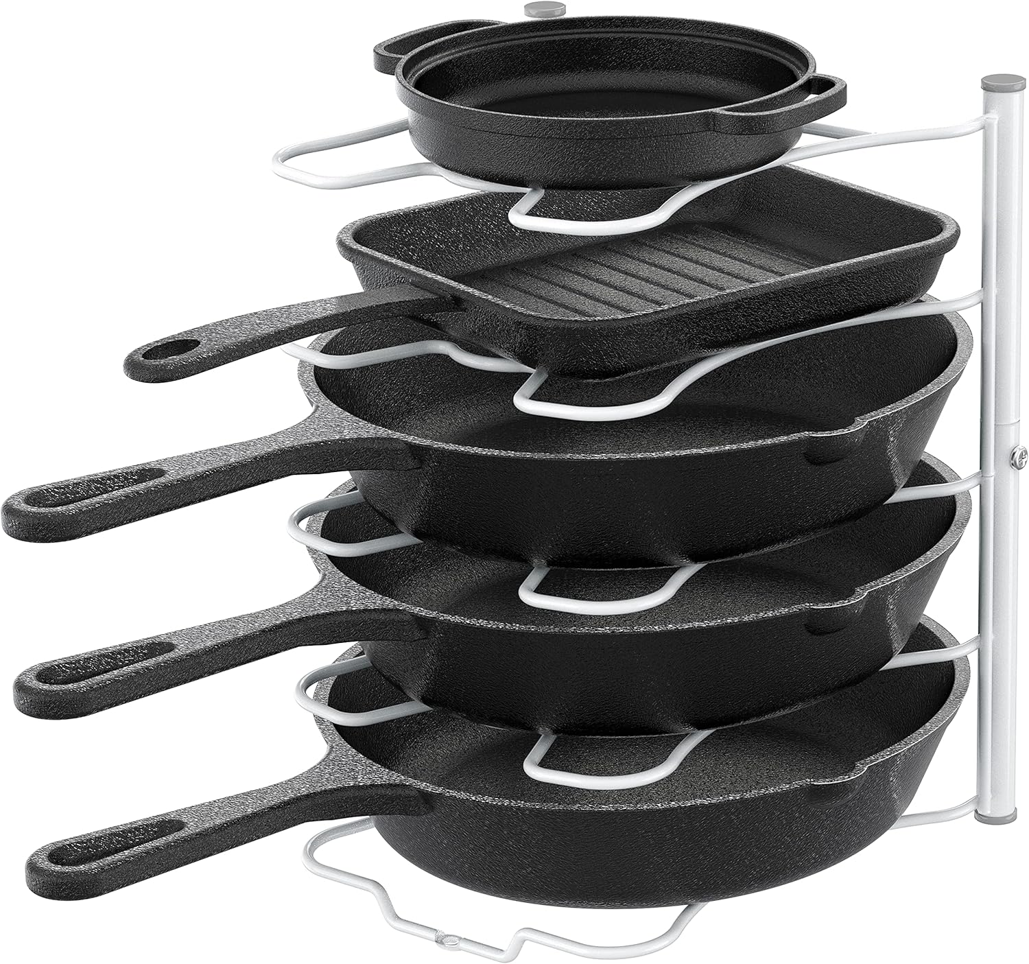 Deco Brothers Pan Organizer Rack for Kitchen Cabinet and Counter, Silver