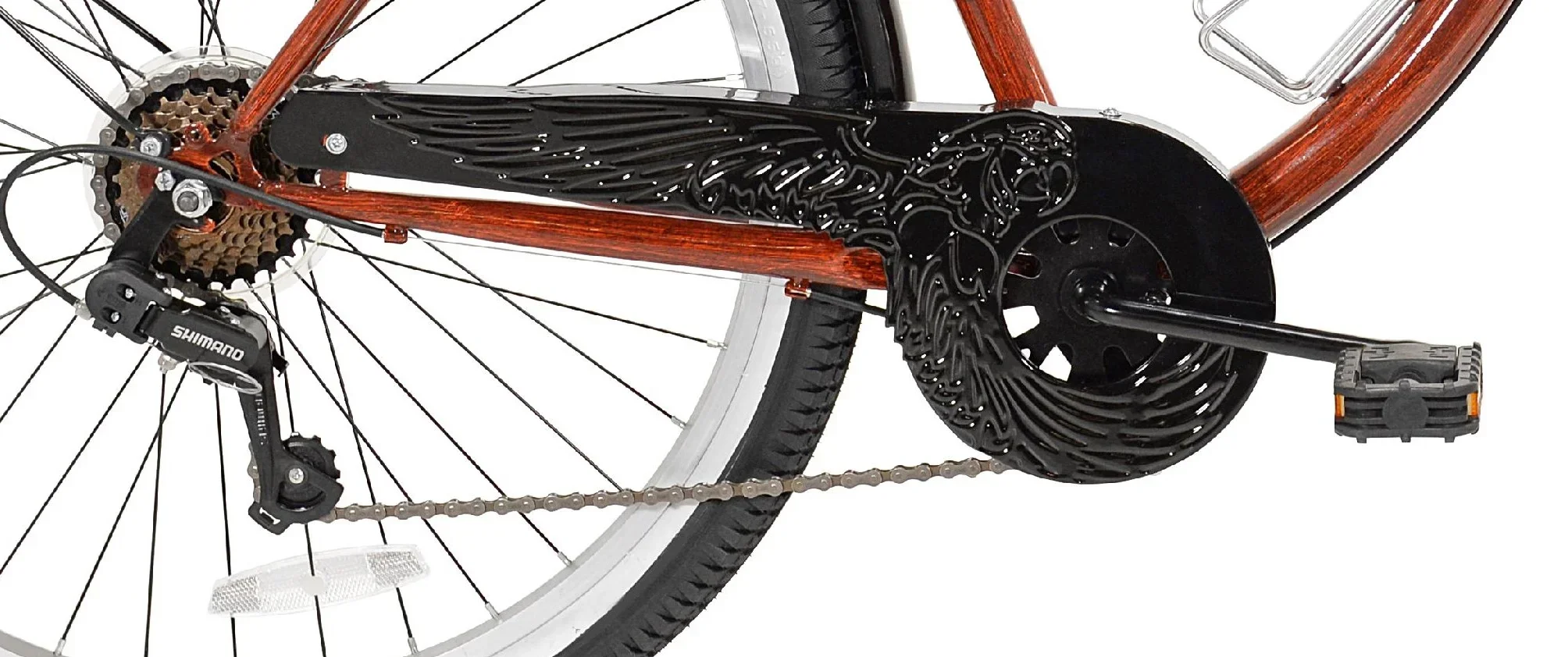 Kent 26in Margaritaville Men's Cruiser Bike, Wood Grain Color - Image 7 Kent 26in Margaritaville Men's Cruiser Bike, Wood Grain Color - Image 7