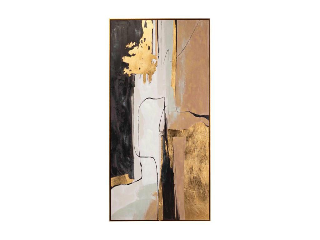 Cuadro Abstracto Foil Con Marco Dorado 90x4x180 Cm