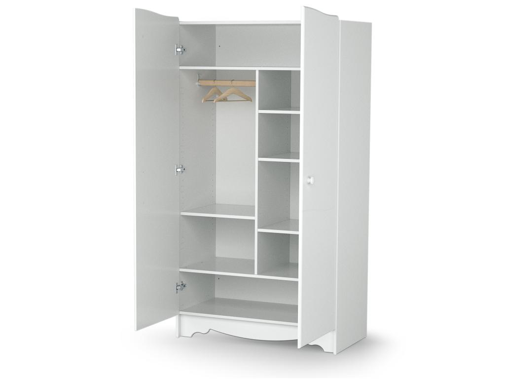Armario infantil de 2 puertas MARELLE en madera Blanco 96 x 51 x 176 cm