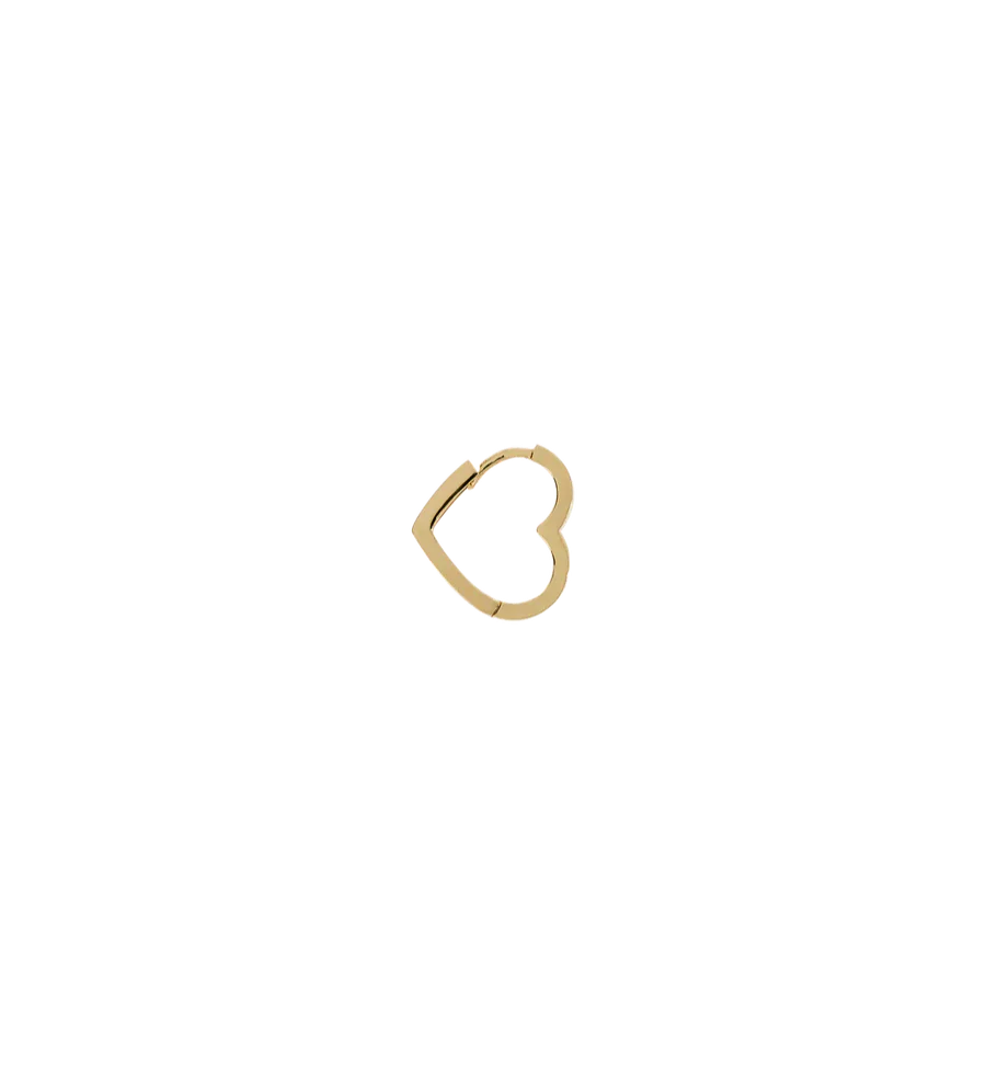 Single Heart Clasp Earring 14K