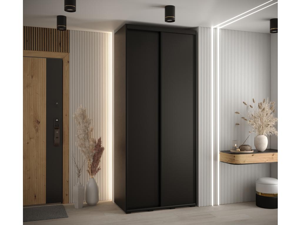ARMARIO DAVOS 3 DE PUERTAS CORREDERAS 235,2/100/60 2 puertas (Negro/Negro/Negro)