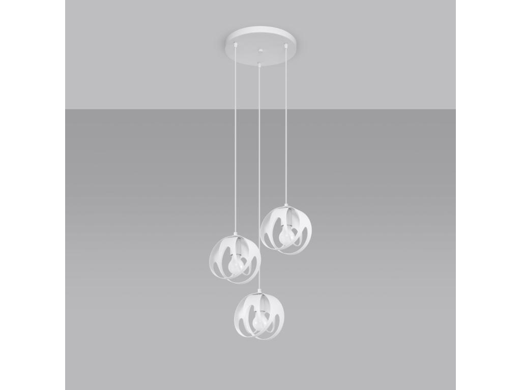 Lámparas colgantes Tulos moderno de acero - 3 fuentes luminosas - L.30 x A.117 cm - Laocacasas