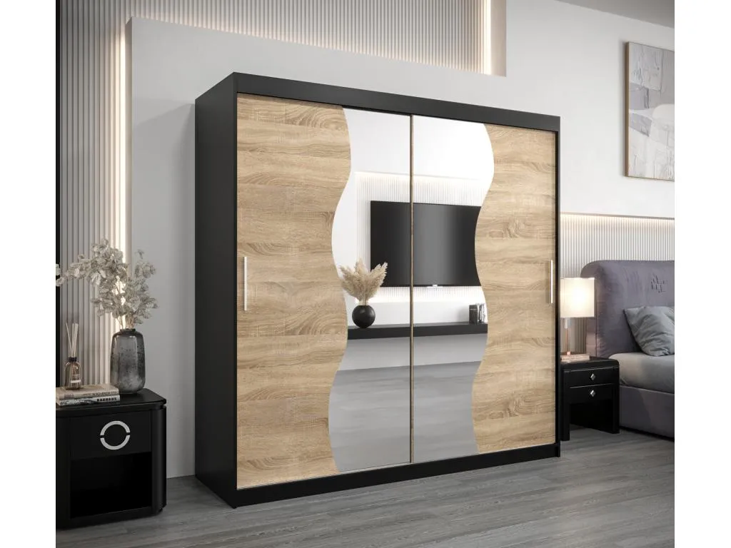 ARMARIO Francomuebleses DE PUERTAS CORREDERAS 200/200/62 2 puertas (negro/Francomuebleses)