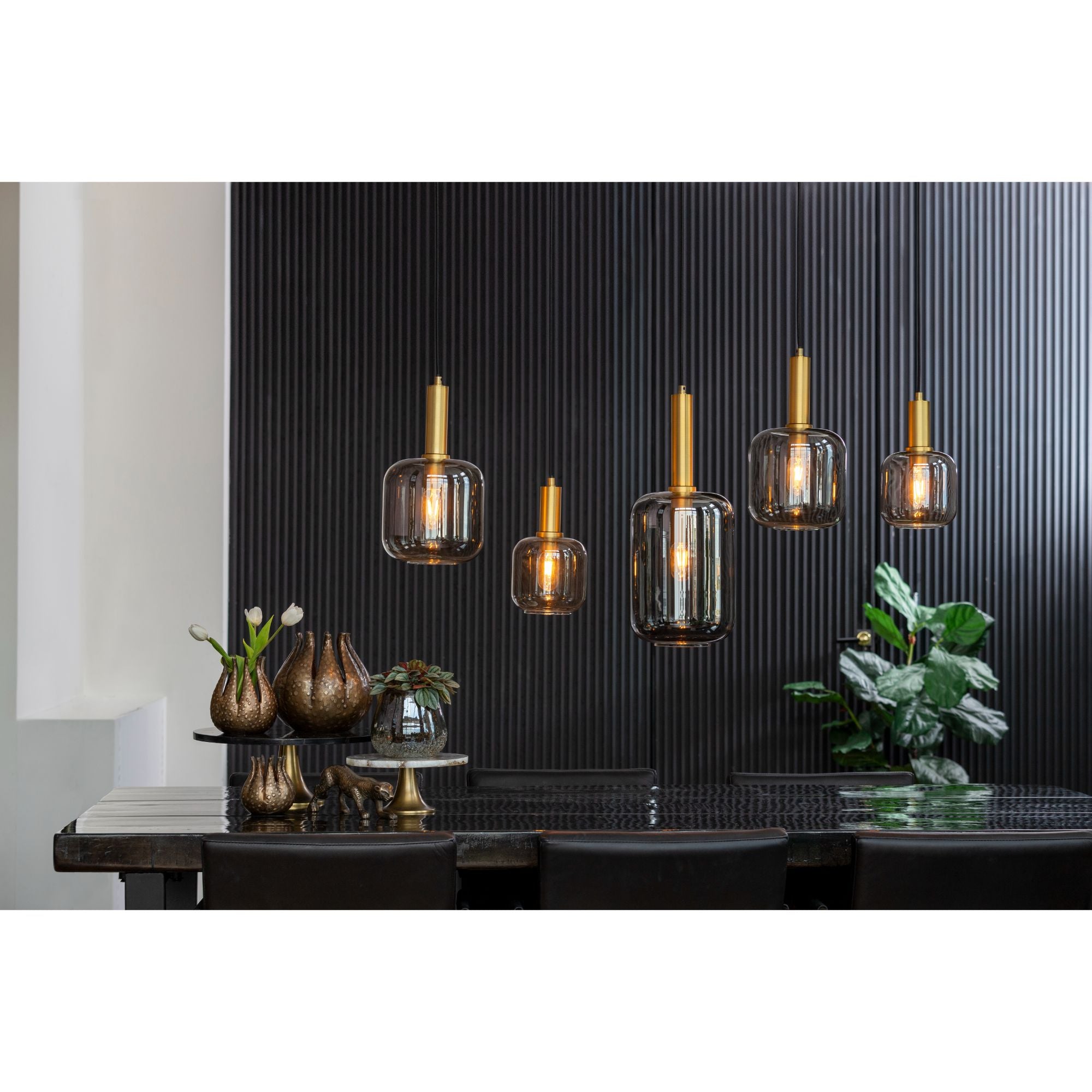 Light & Living Hanglamp Lekar - Antiek Brons - 5L 110x22x32cm