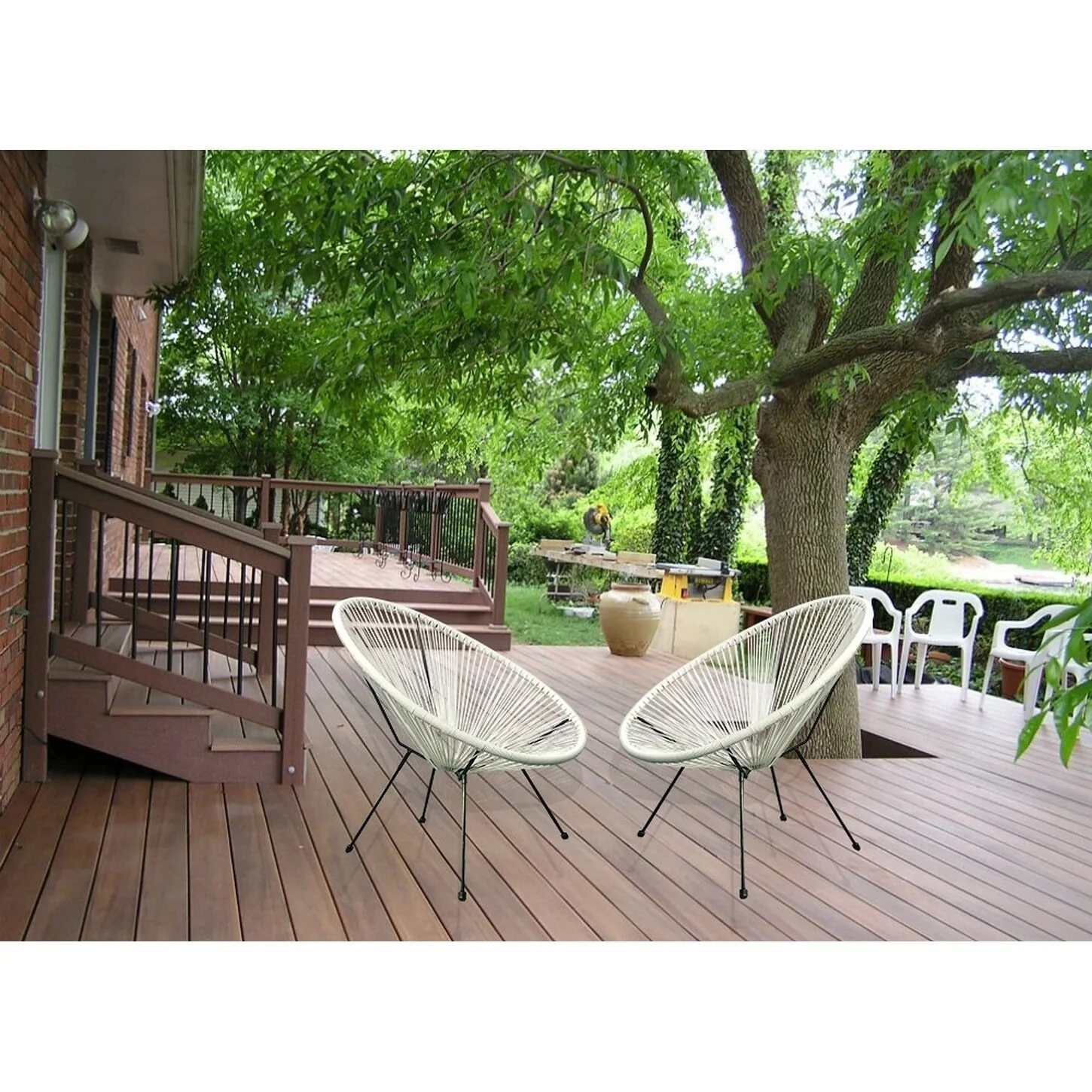 HighlanderHome Water-resistant Retro-modern Outdoor Acapulco Chair White - Image 6