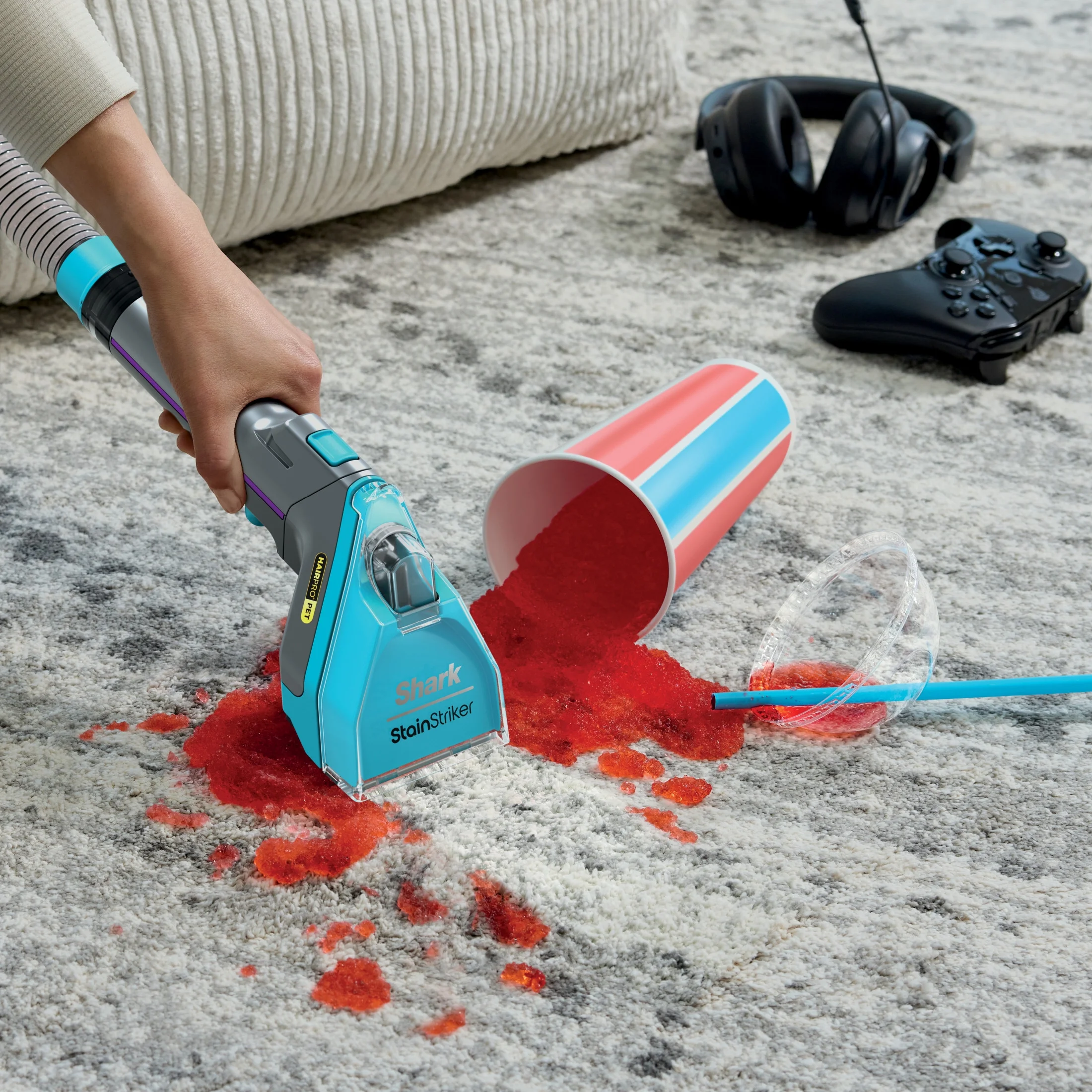 Shark StainStriker HairPro Carpet and Upholstery Cleaner, Portable with 3 Tools, 6oz Deep Clean Pro Formula and 12oz OXY Multiplier Formula, PX250 Dark Silver/Fuchsia - Image 12