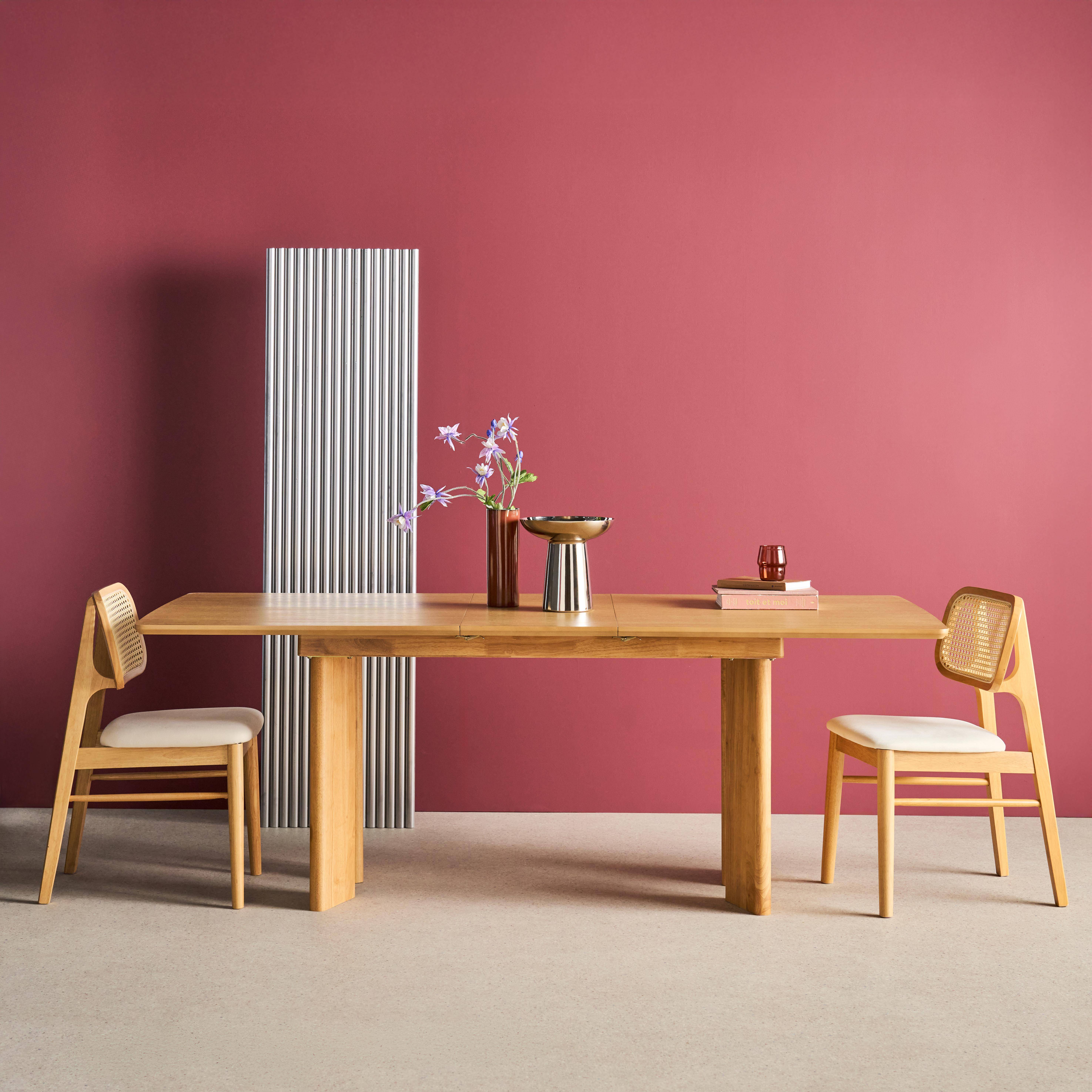 Albane - Mesa de comedor rectangular extensible de madera, 6-8 plazas