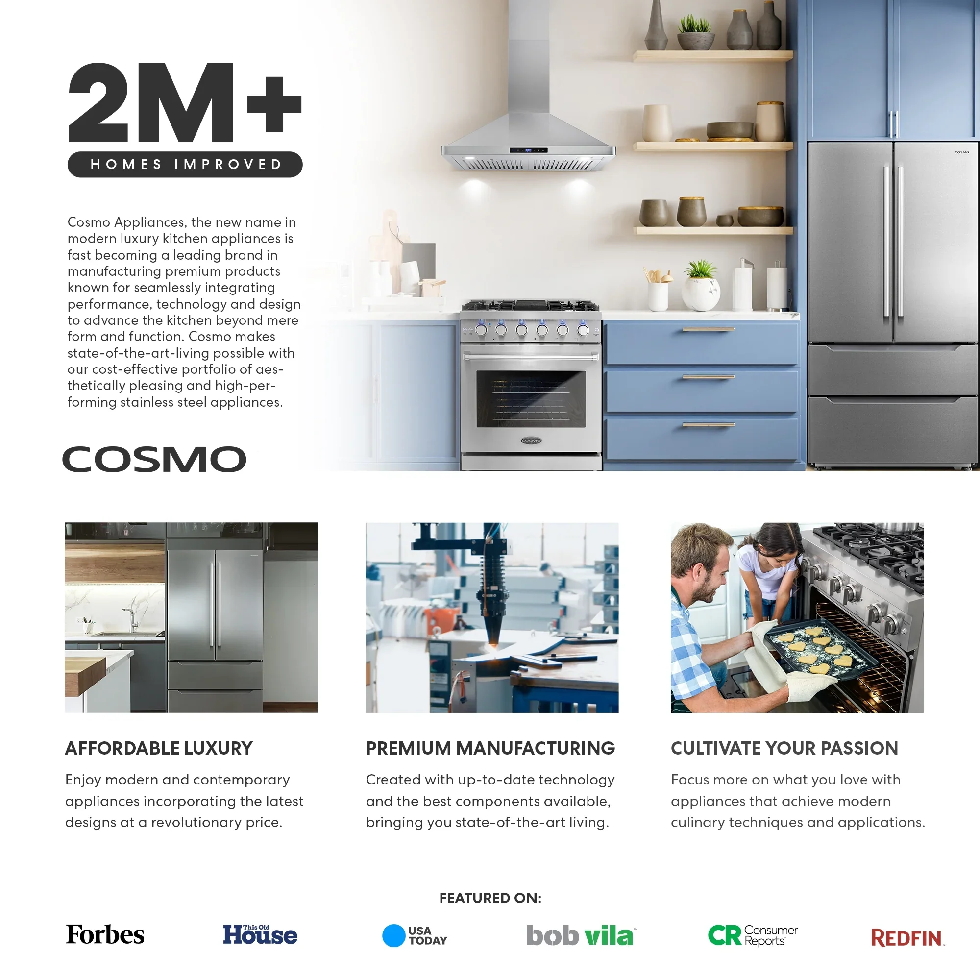 Cosmo 30 in. Stellar Collection 5.0 cu. ft. Electric Range with 4 Burner Glass Cooktop and Convection Oven in Stainless Steel