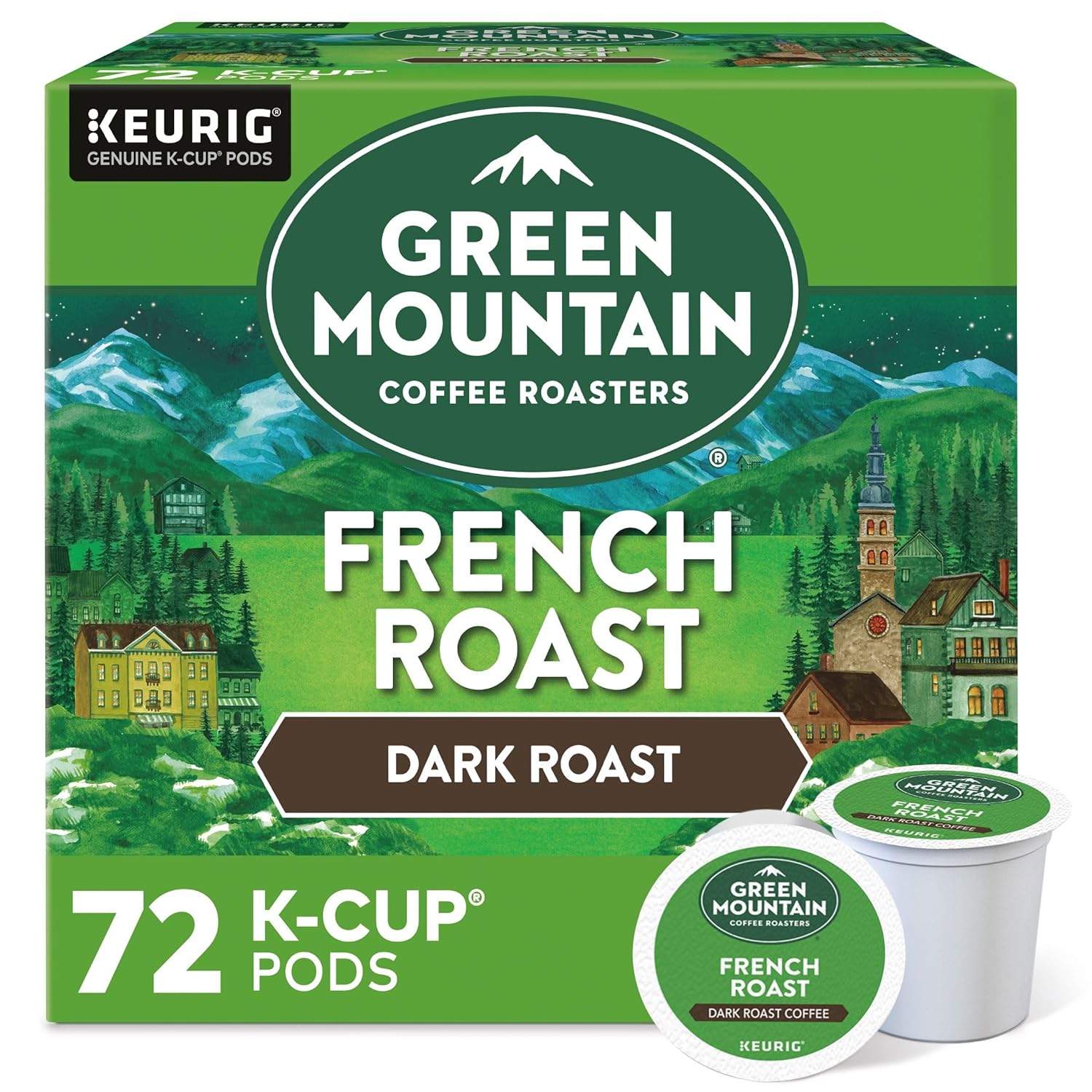 Green Mountain Coffee Roasters French Roast Keurig K-Cup Pods. Dark Roast Coffee. 72 Count