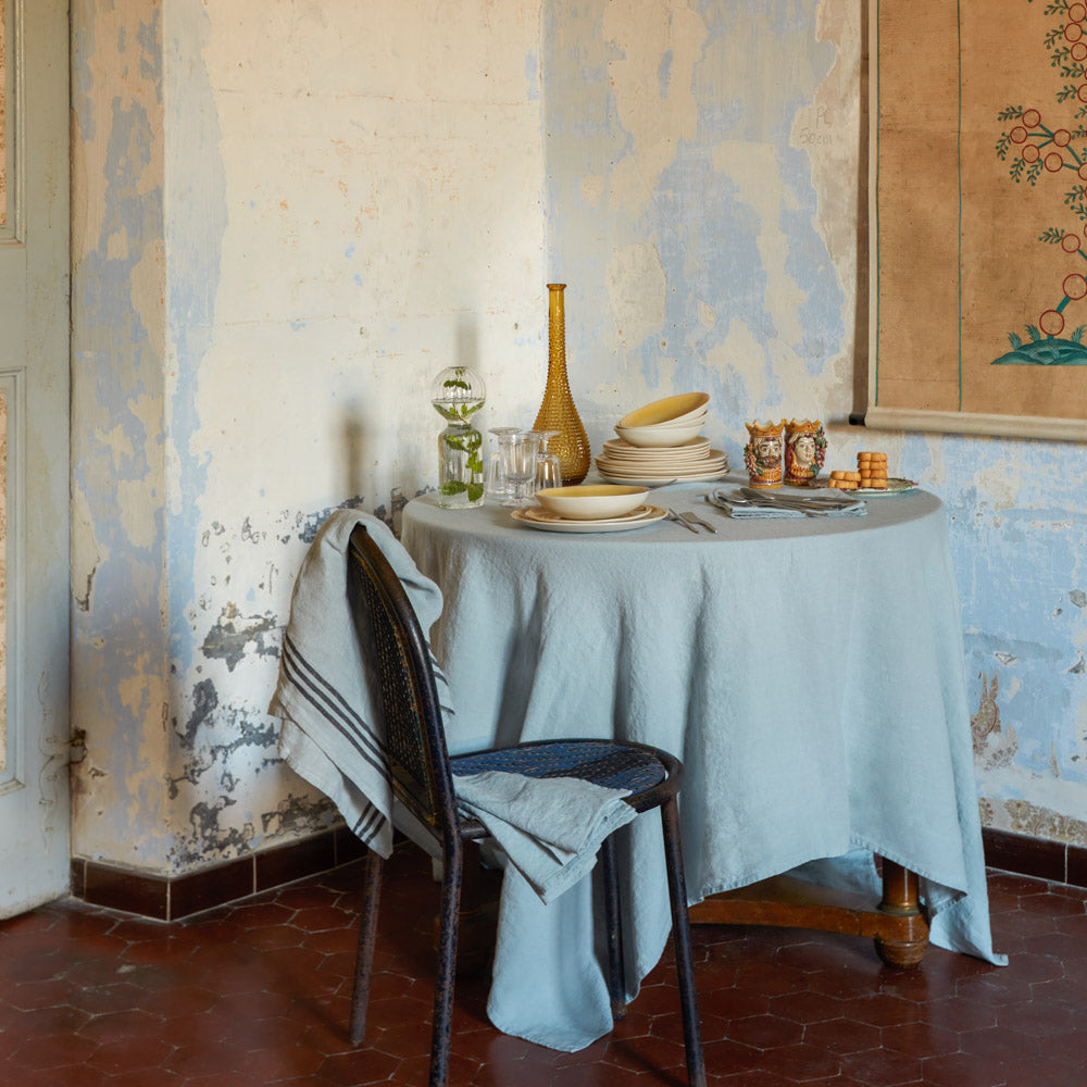 Nappe en lin lavé - Gris Vésuve