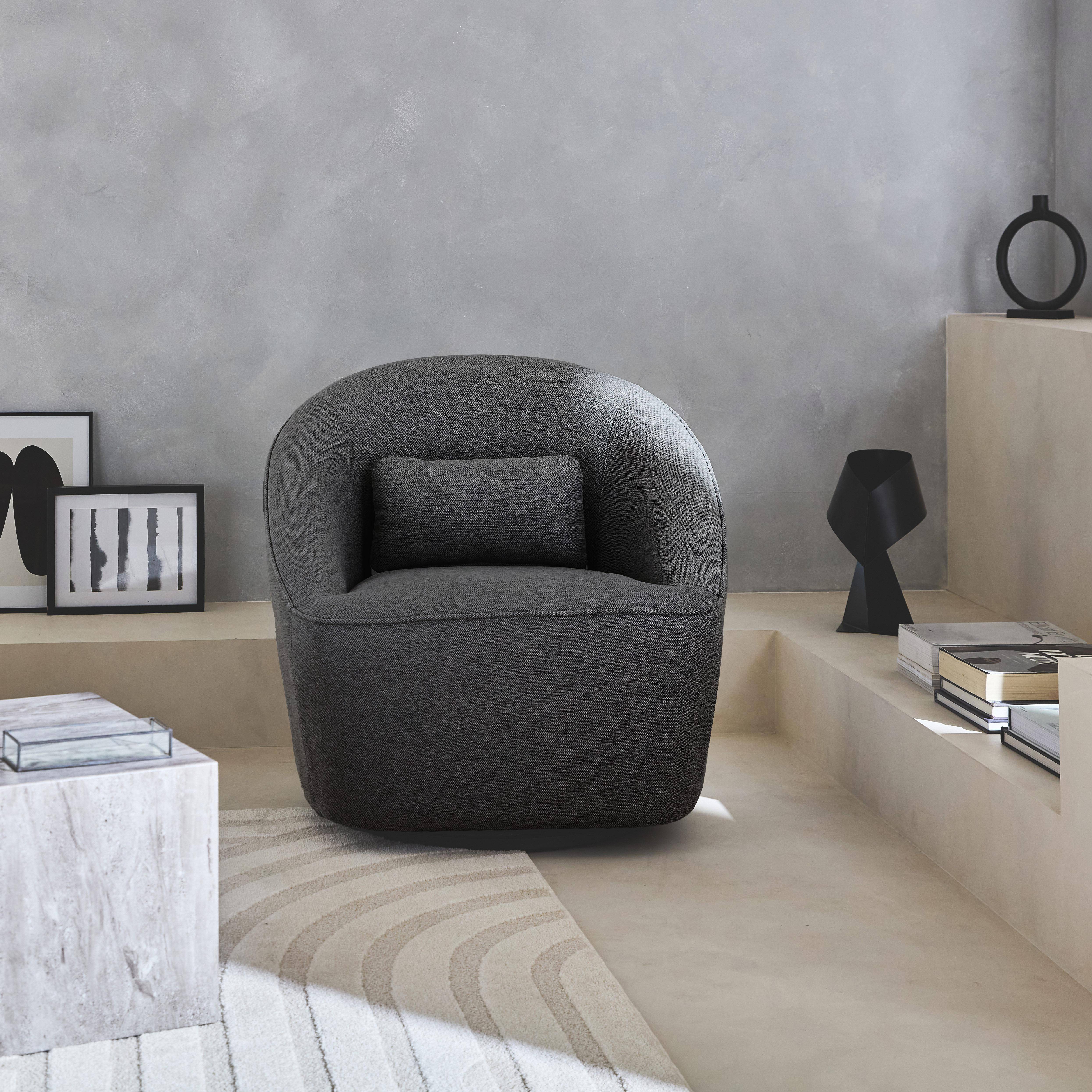 Lana - Sillón giratorio de tela 360º con cojín