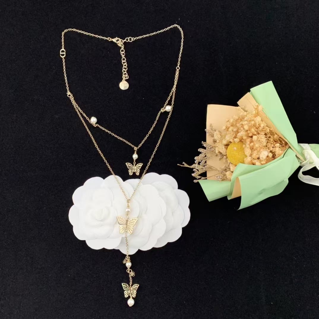Dior Butterfly Two Layered Long Y Necklace - Original Replica Club
