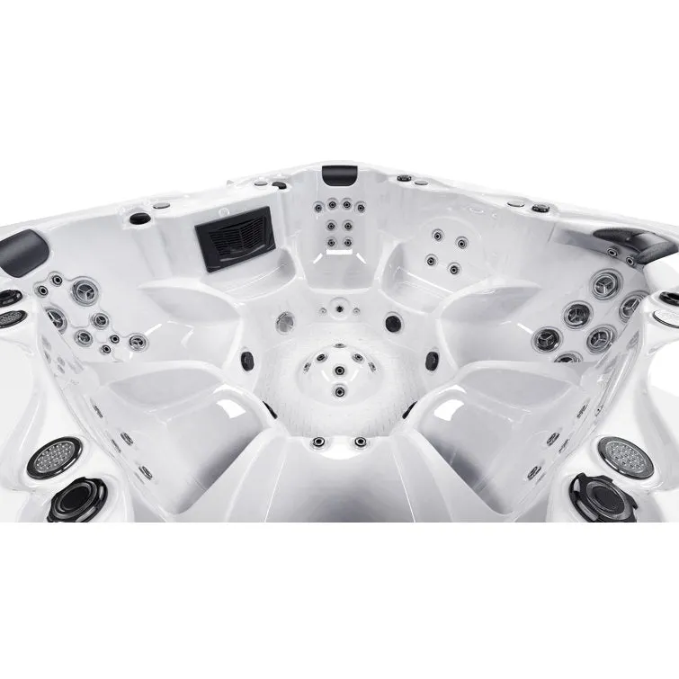 Luxuria Spas 240 Volt 7 – Person 55 – Jet Square Plug & Play Hot Tub with Ozonator and Built-In Speaker