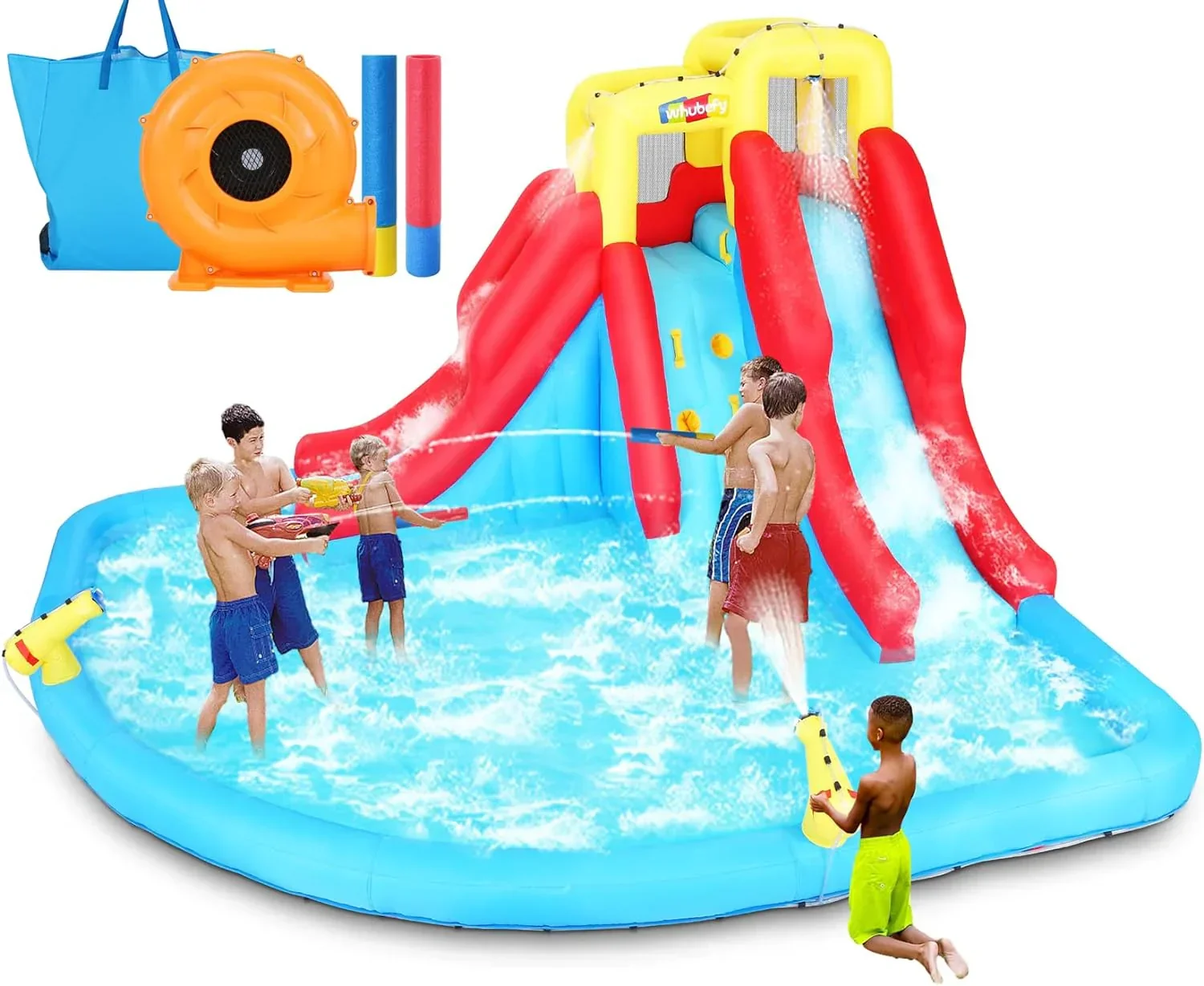ROOJER Inflatable Water Slide Bounce House 8-in-1 With 450W Blower - Crocodile Water Park - Image 4 ROOJER Inflatable Water Slide Bounce House 8-in-1 With 450W Blower - Crocodile Water Park - Image 4