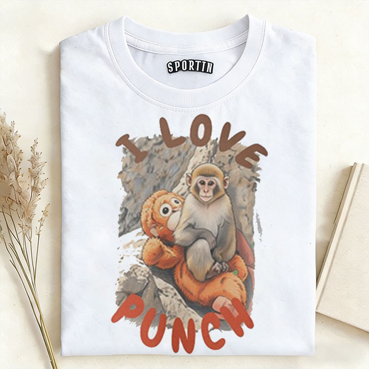 Punch-kun Monkey Meme Graphic T-shirt