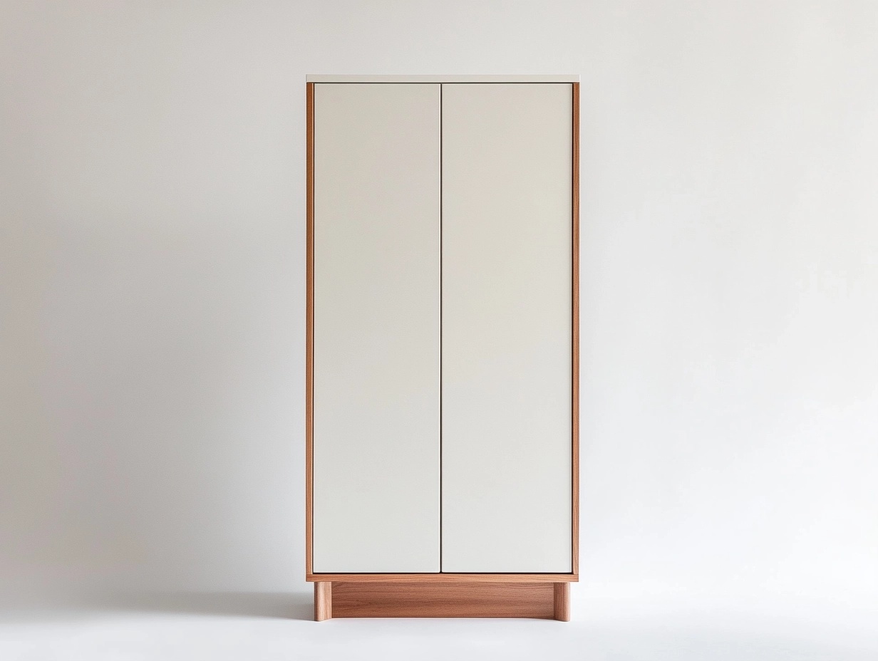 Armario moderno de madera color blanco y roble 180x80x50cm para dormitorio almacenamiento estilo minimalista gl4578858