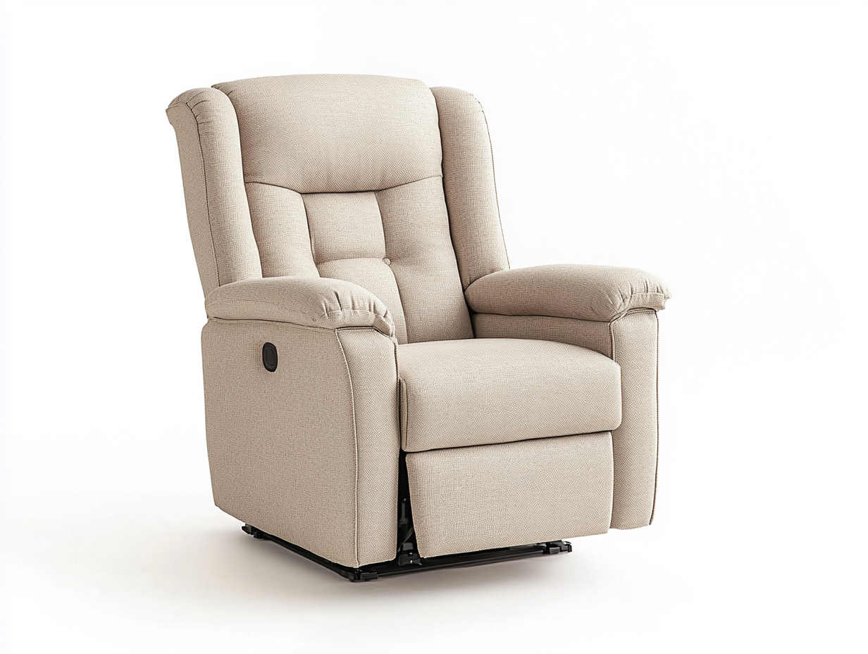 Sillón reclinable con respaldo alto tapizado 94×95×103 cm – beige – con función elevadora automática