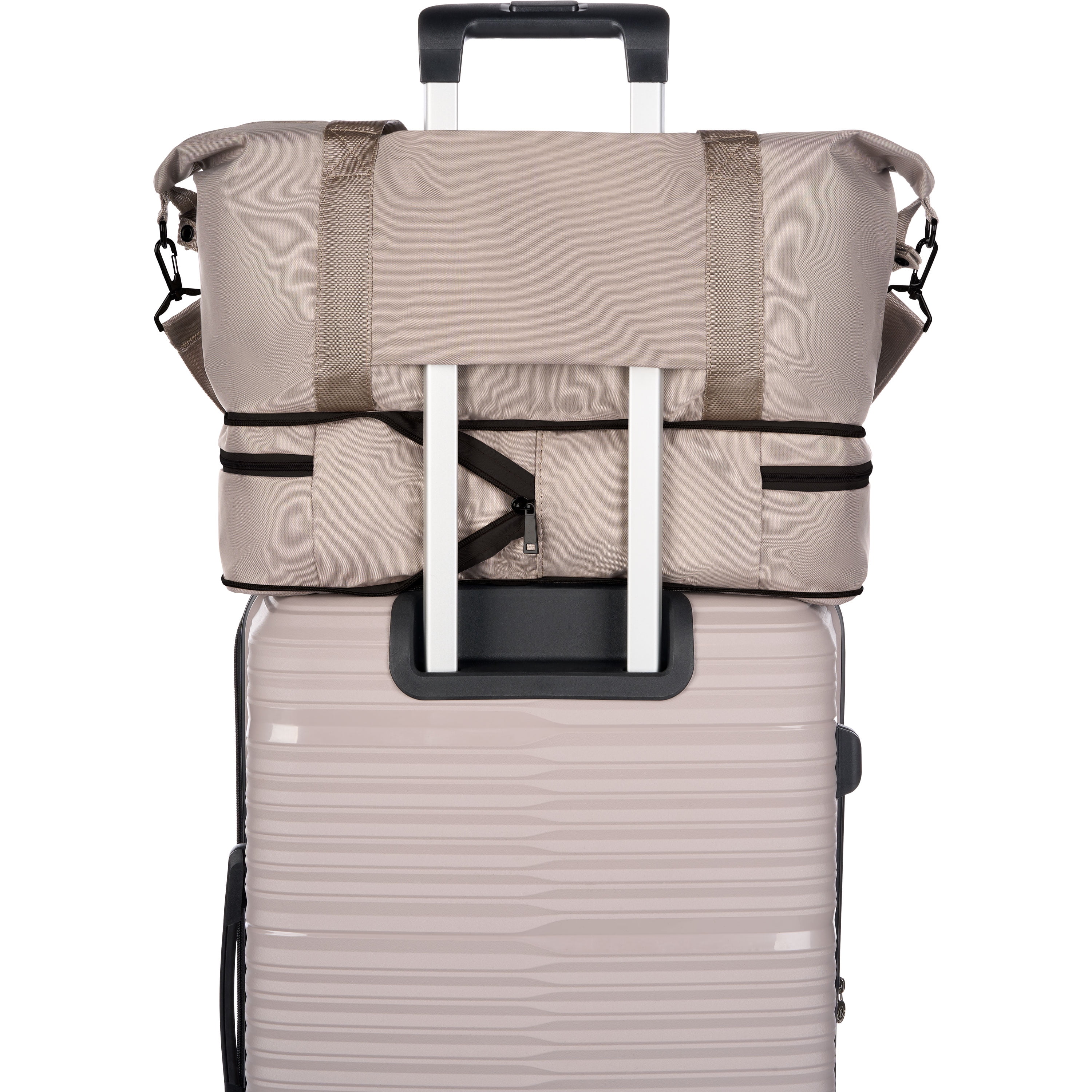 Protege 3-Piece Luggage Set, Taupe Splash, 20-inch Carry On, 25-inch Checked Suitcase & Weekender Duffel - Image 2