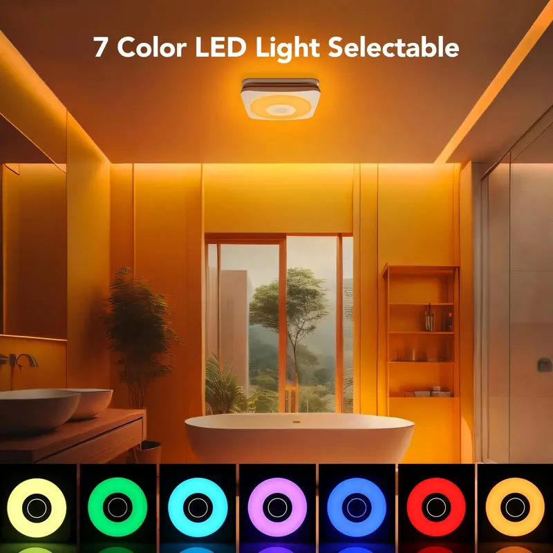 OREiN Bluetooth Bathroom Exhaust Fan With 3CCT LED Light And Speaker, 110/160 CFM - Image 6 OREiN Bluetooth Bathroom Exhaust Fan With 3CCT LED Light And Speaker, 110/160 CFM - Image 6