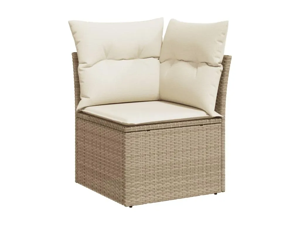 Set sofás de jardín 7 piezas y cojines ratán sintético beige fwoy39505