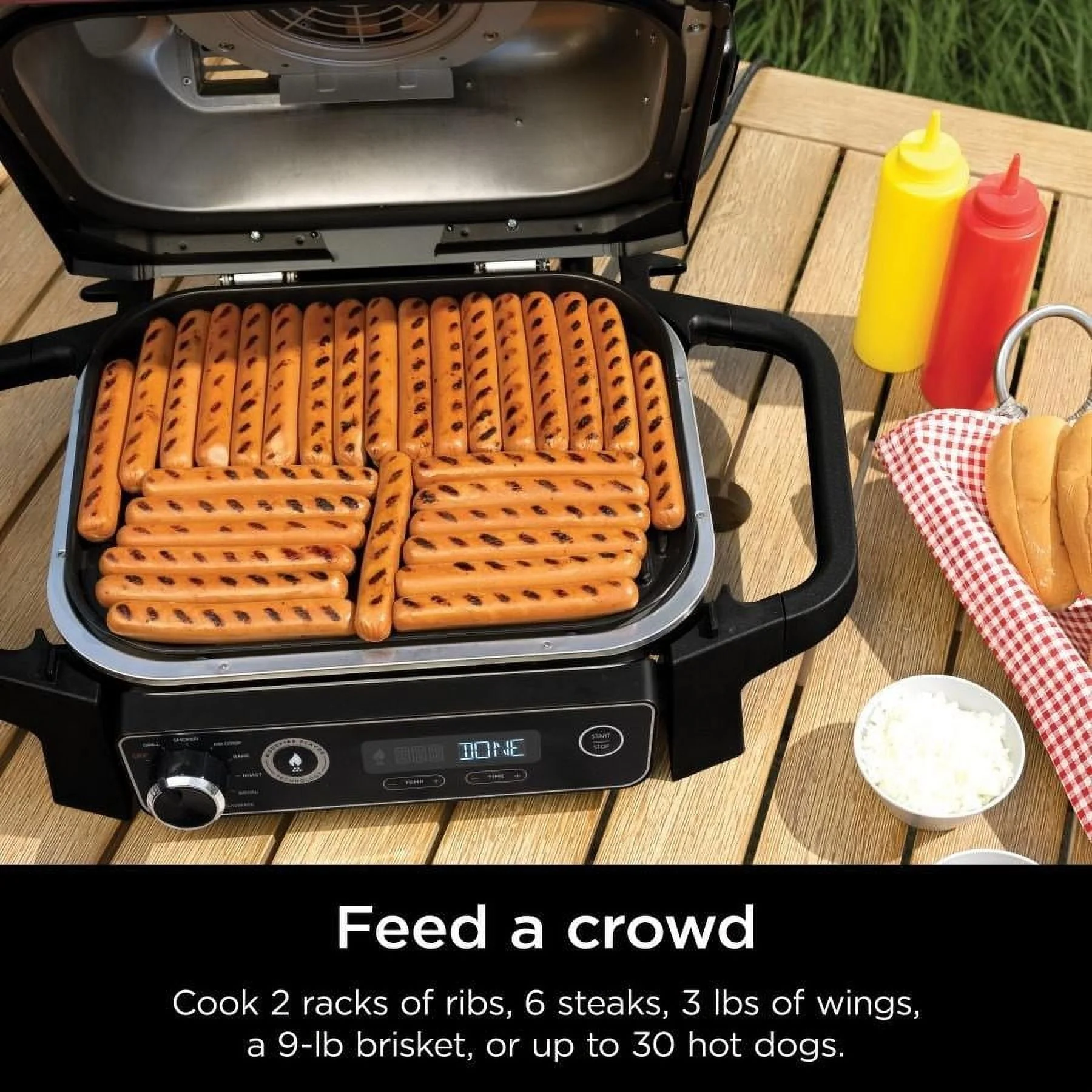 Ninja OG701 Woodfire Outdoor Grill & Smoker 7-in-1 Master Grill BBQ Smoker and Air Fryer with Woodfire Technology - Image 4