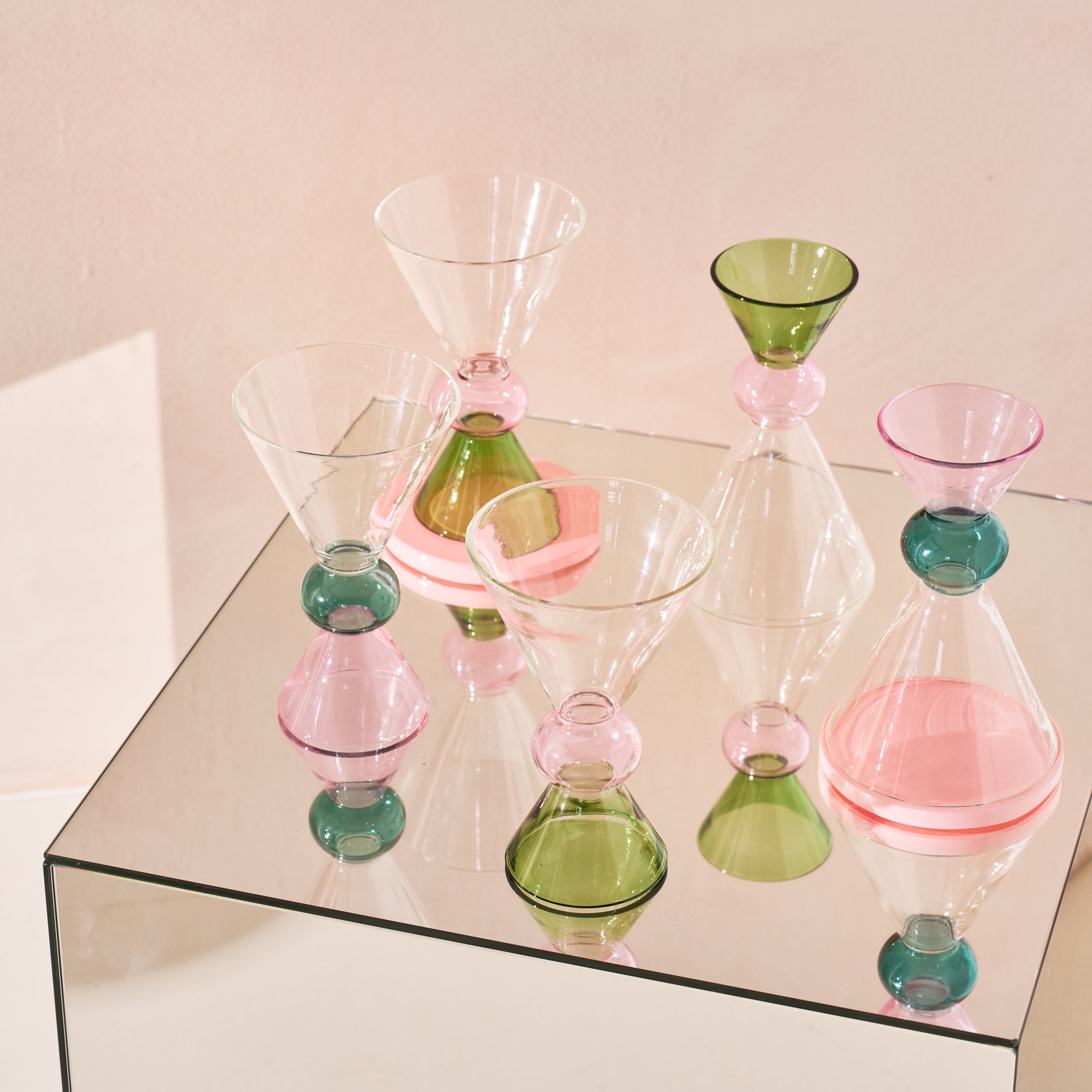 Urban Nature Culture Wijnglas Ayo - Transparant/Roze - 2st.