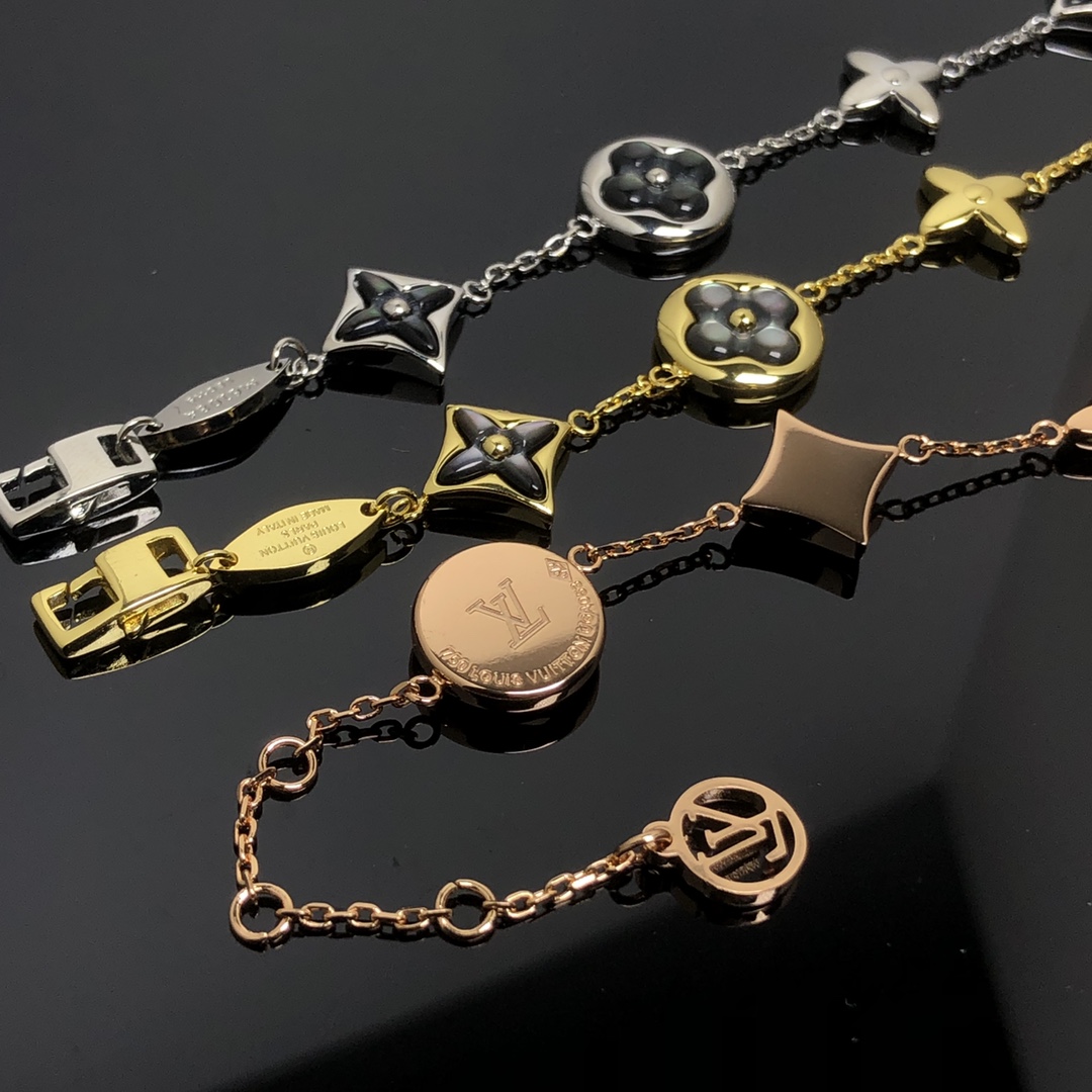 Louis Vuitton 5 Motifs Gray Mother of Pearl Bracelet - Original Replica Club