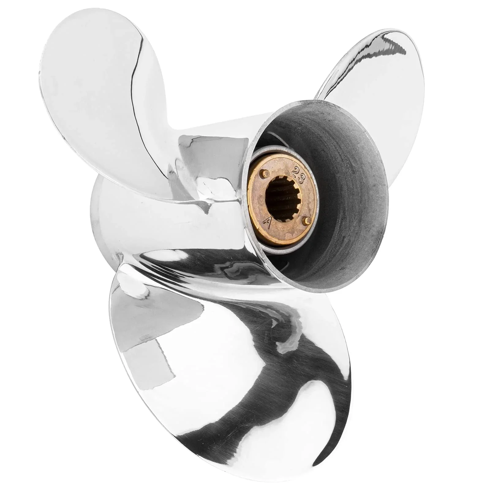 Qiclear Stainless Steel Outboard Motor Propeller 10 1/2 x 13, 13 Spline Tooth, RH - 48-855858A46 - Image 5 Qiclear Stainless Steel Outboard Motor Propeller 10 1/2 x 13, 13 Spline Tooth, RH - 48-855858A46 - Image 5