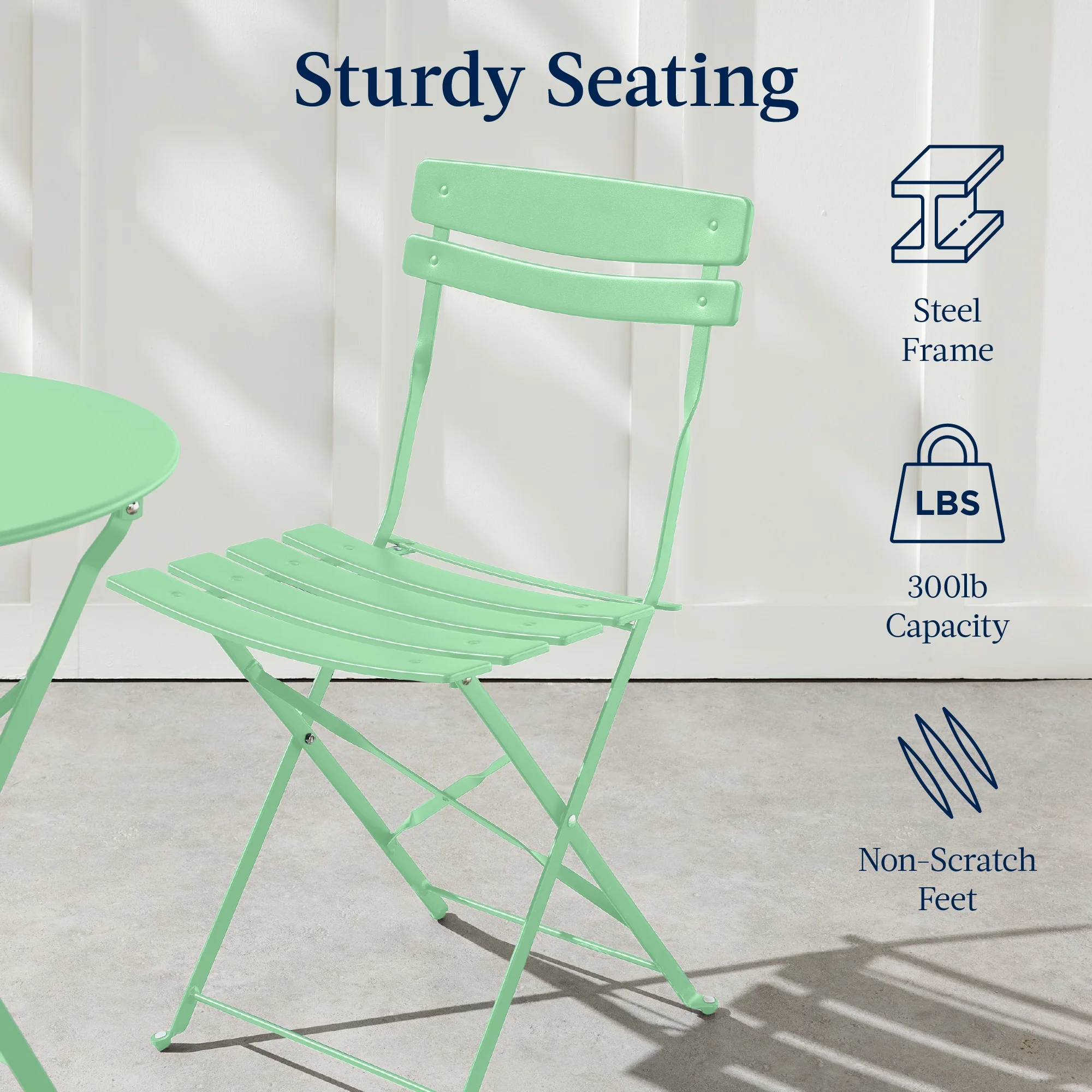 Best Choice Products 3-Piece Small Bistro Set, Folding Patio Furniture Set of 2 Chairs and Table - Black
