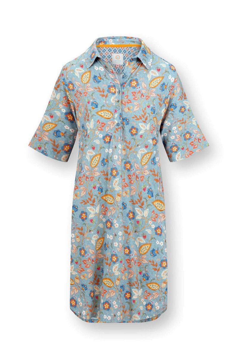 Dewi Nightdress Short Sleeve Jameela Blue